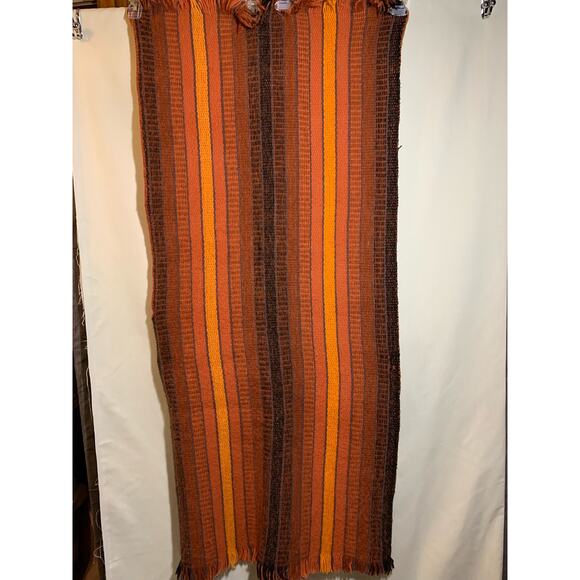 Vintage Handmade Orange and Brown Ruana - Made in Colombia - Picture 9 of 9